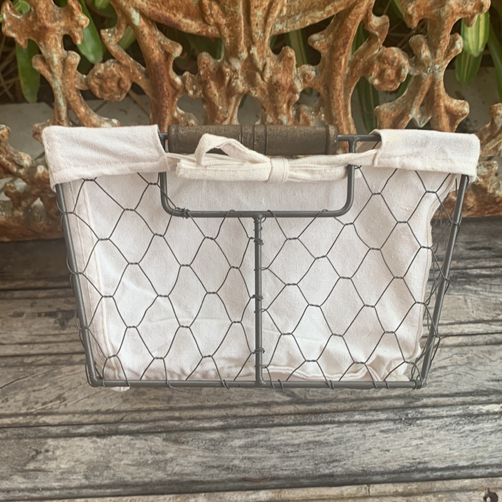 Farmhouse Chickenwire Lined Basket - Picture 8 of 10
